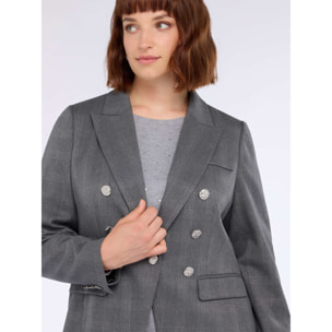 Fiorella Rubino - Blazer Príncipe de Gales efecto cruzado - Gris