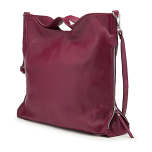 Borse Donna colore Bordeaux-in pelle Made in Italy 39x33x13cm