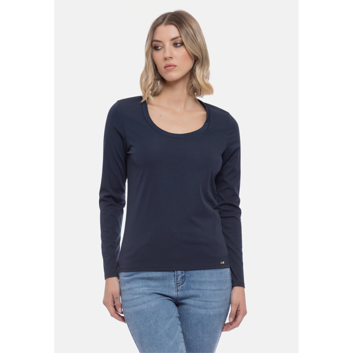 Camomilla - T-shirt SABRYNA in Poliestere, blu scuro (44)