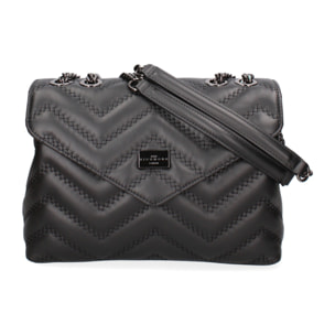 Borsa a spalla donna Made in Italy - Modello Silvana Plus - Vera pelle - 24.0 x 15.5 x 7.0 cm