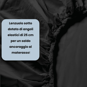 LENZUOLO SOTTO CON ANGOLI MAX COLOR, 100% COTONE MADE IN ITALY