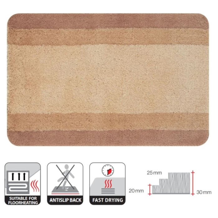 Tapis de bain Polyester BALANCE 60x90cm Beige Spirella