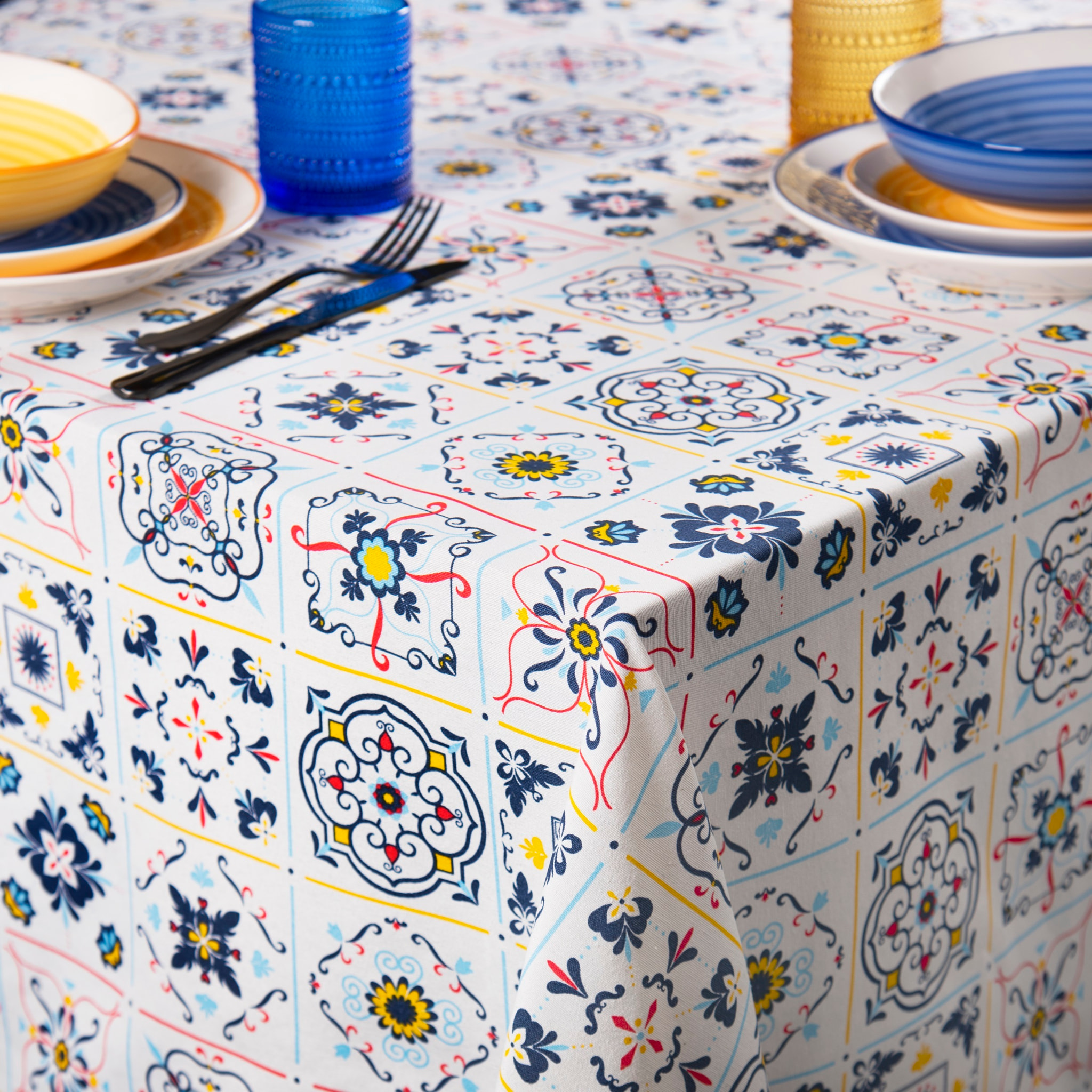 Nappe 140x180 cm Excelsa – Vietri Color, Coton Bleu