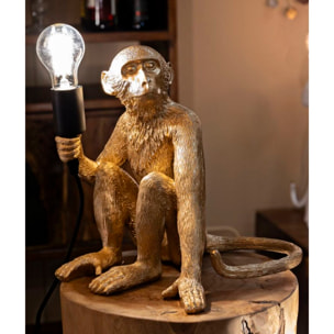 LAMPADA DA TAVOLO MONKEY SEDUTA ORO CM 33X33X32