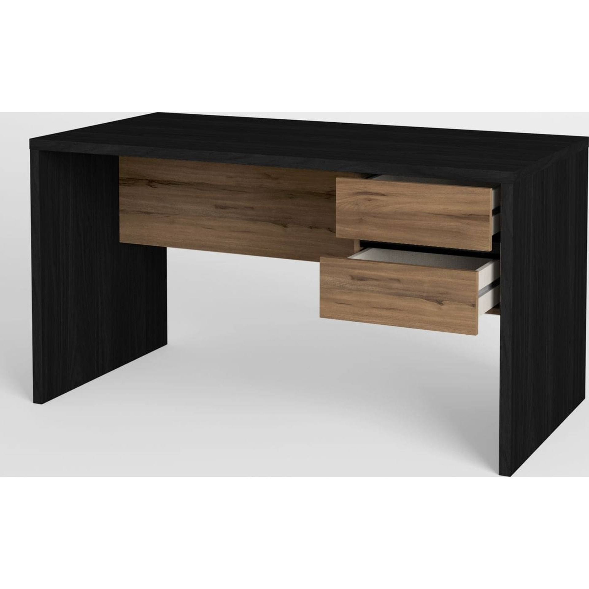 Bureau 2 tiroirs effet bois - JESS