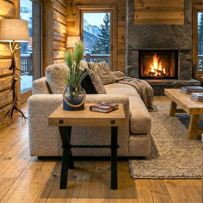 Bout de canapé en bois recyclé CALGARY