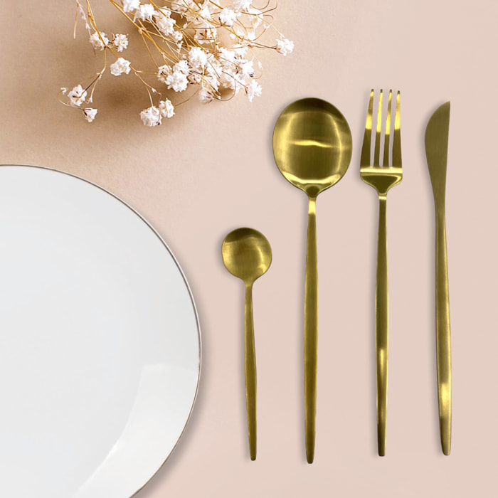 MENAGERE 24 PIECES DORE AURA