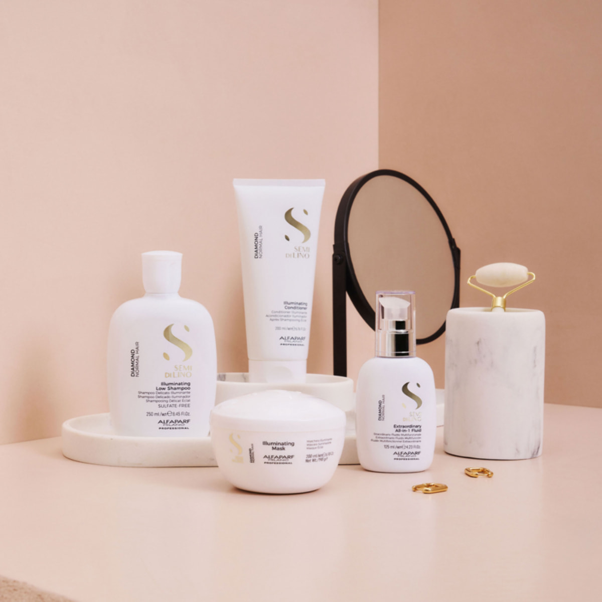 ALFAPARF MILANO Kit Semi Di Lino Illuminating Low Shampoo + Conditioner + Mask