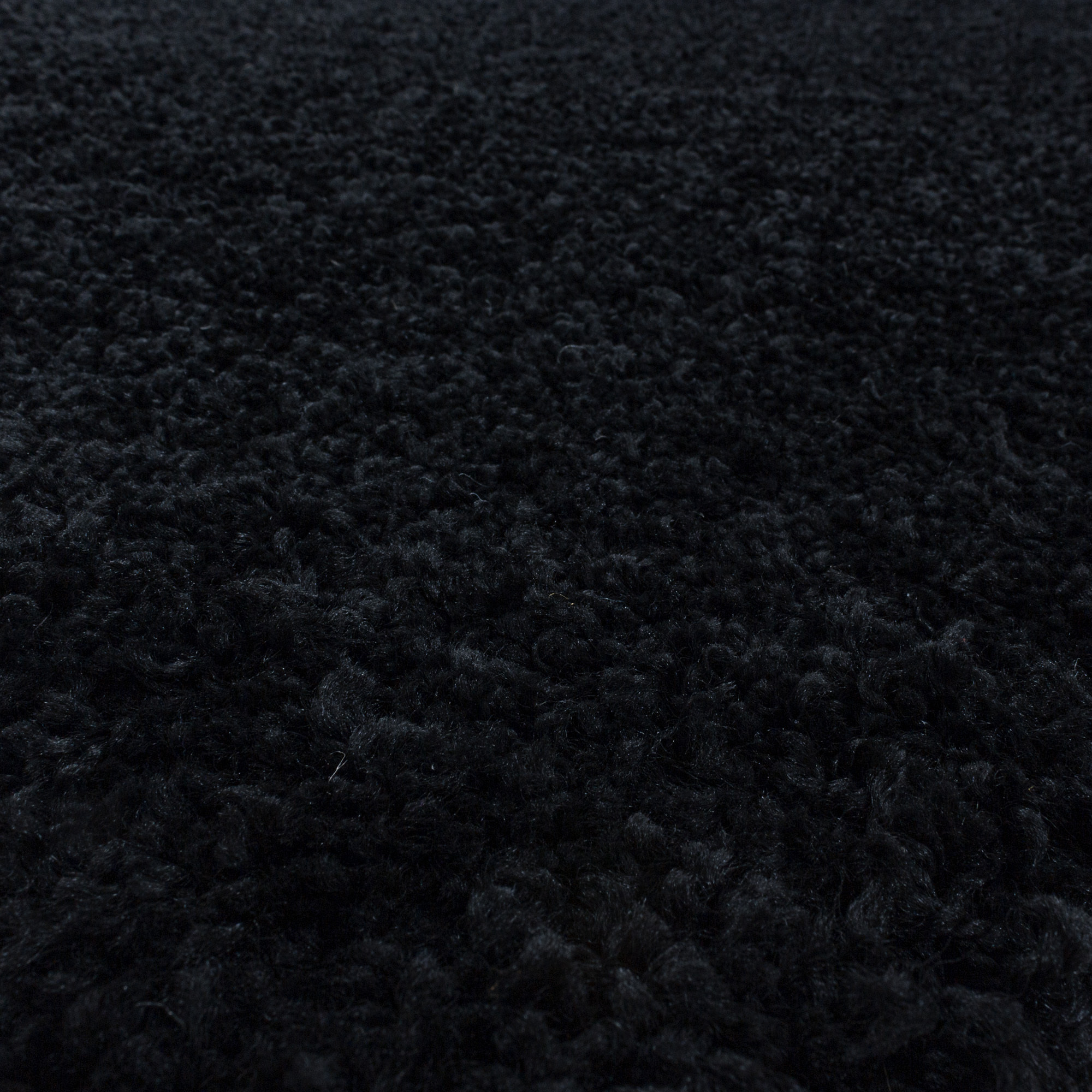 SYDNEY - Tapis shaggy uni rond à poils longs noir - SYD3000NOI