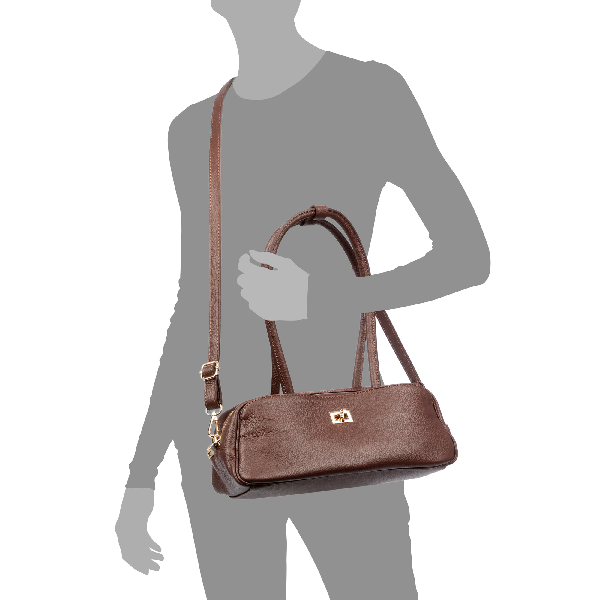 Baranzate borsa a spalla donna. Pelle autentica Dollaro.