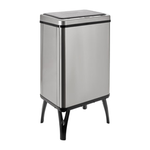 Well home - cubo de basura inteligente con apertura automática y contacto manual de 40l, 35,5x26x71,5cm color gris.