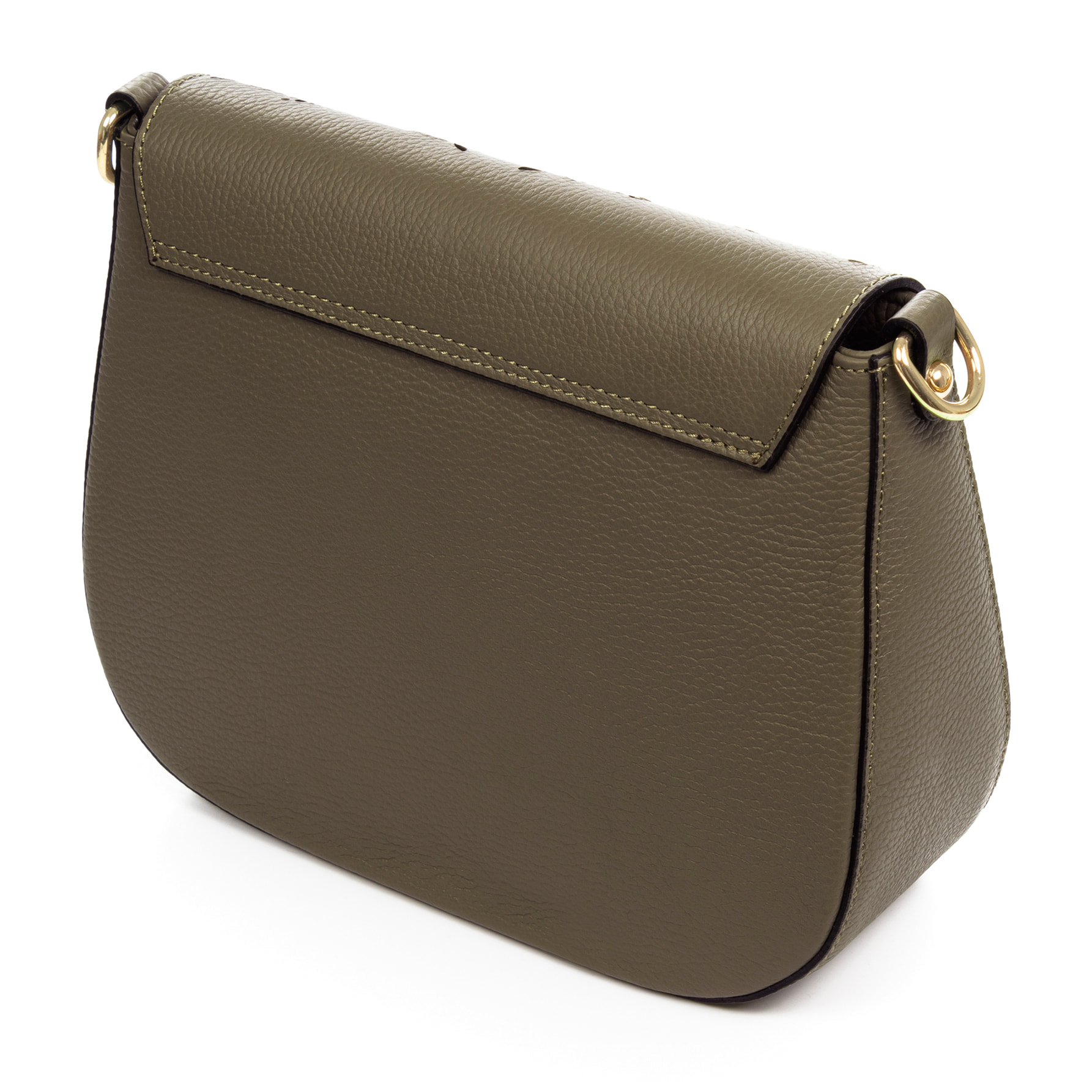 Ari bolso bandolera mujer. Piel auténtica Dollaro con grabado perforado vegetal.