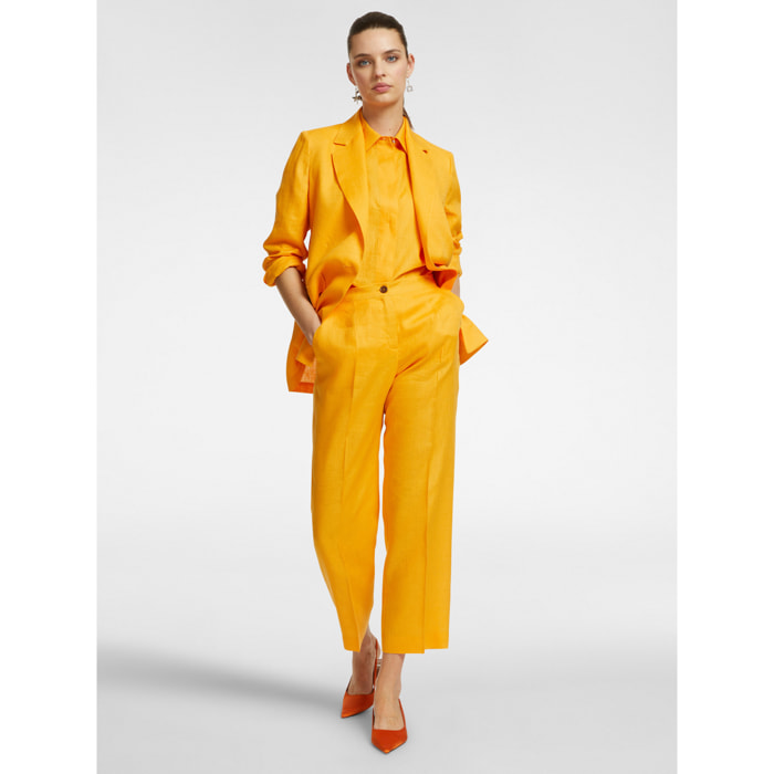 Elena Mirò - pantalones de lino - Amarillo