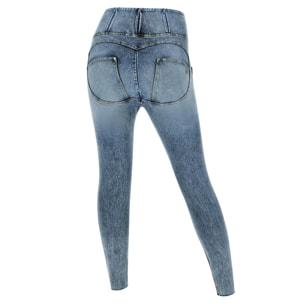 Jeans push up WR.UP® curvy denim navetta marble con strappi