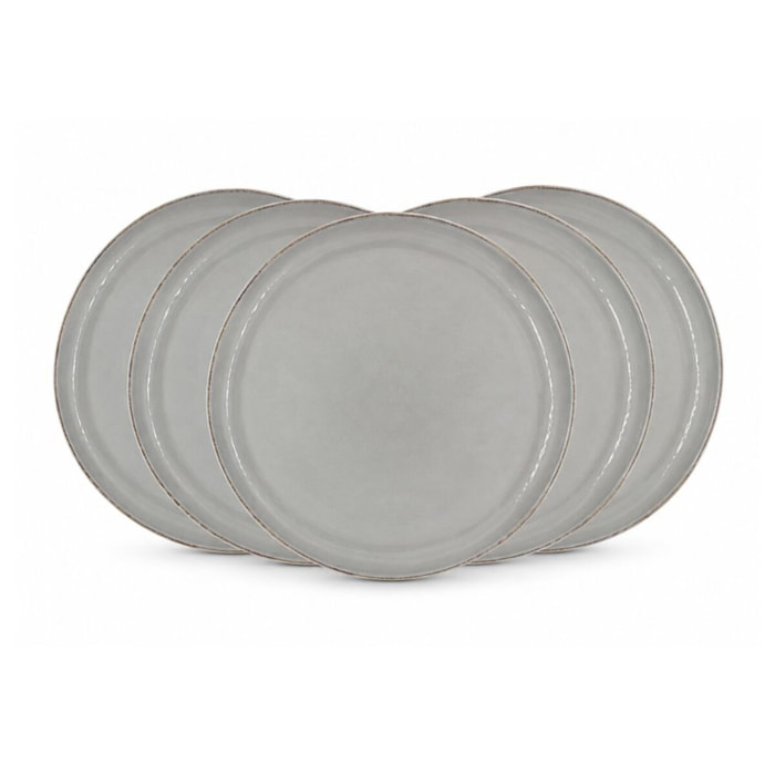 Lot de 6 grandes assiettes, GALET