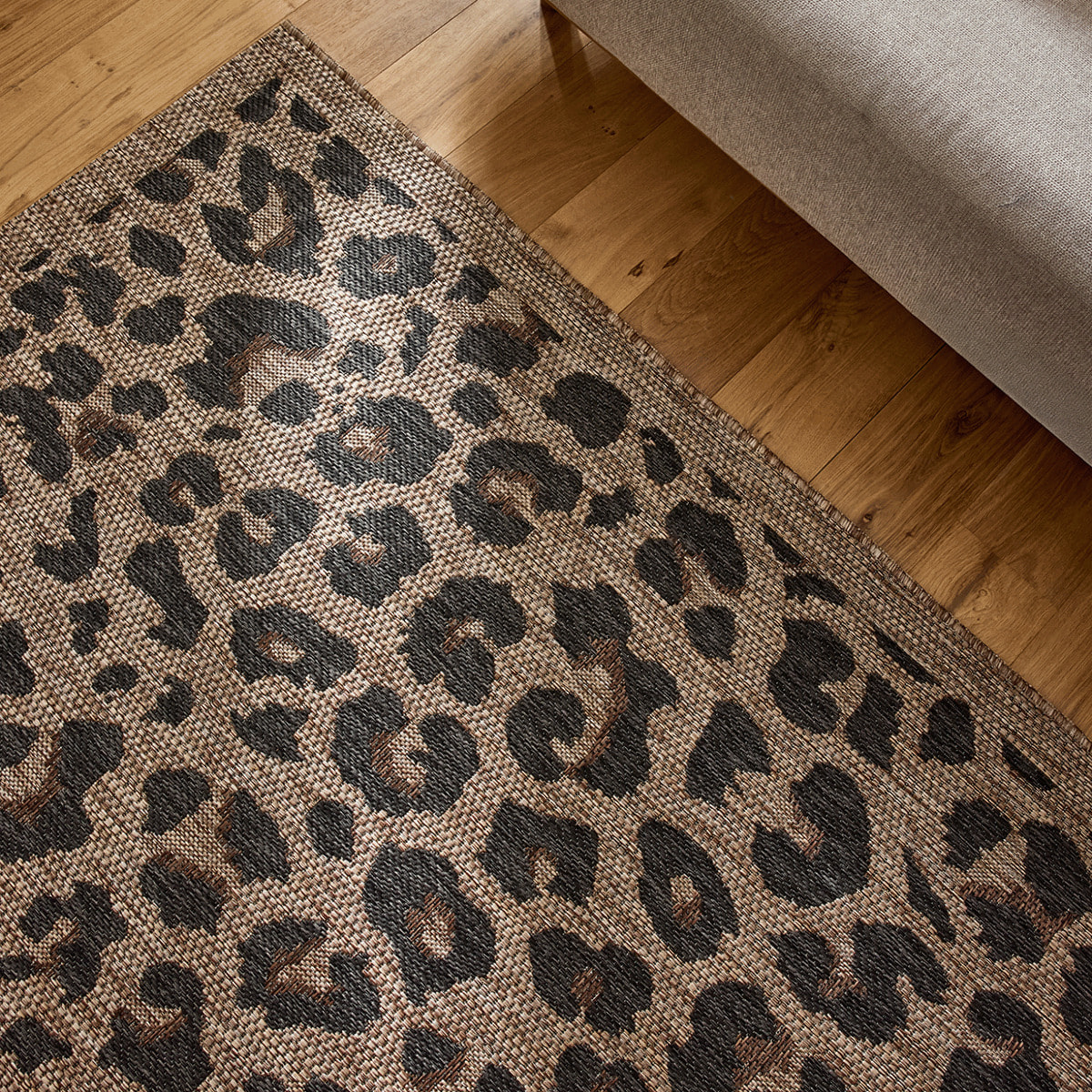 SAVANNA - Tapis intérieur/extérieur motif léopard marron