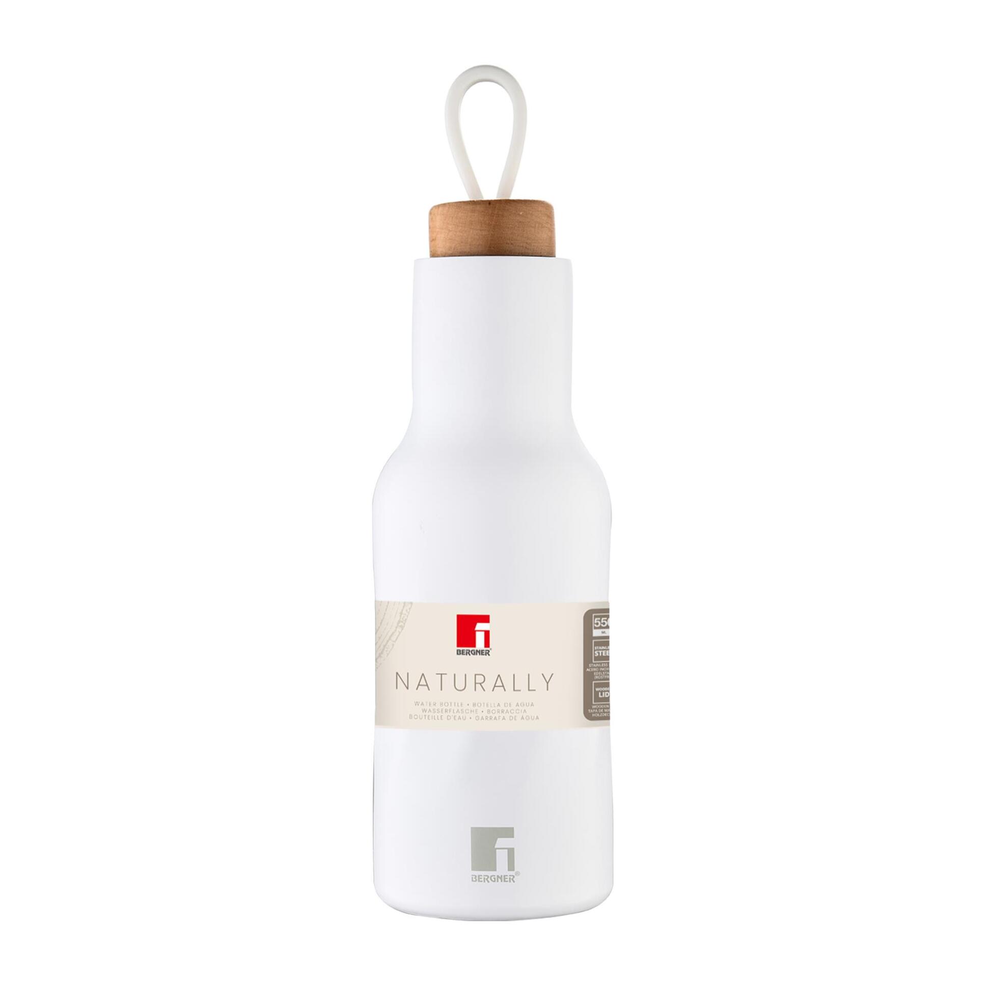 Bergner NATURALLY Botella de agua 550ml en Acero inoxidable Blanco