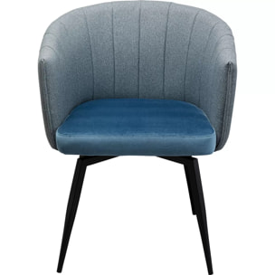 Chaise avec accoudoirs pivotante Merida bleue Kare Design