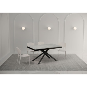 Table extensible 90x160/264 cm Karida Evolution gris béton cadre anthracite