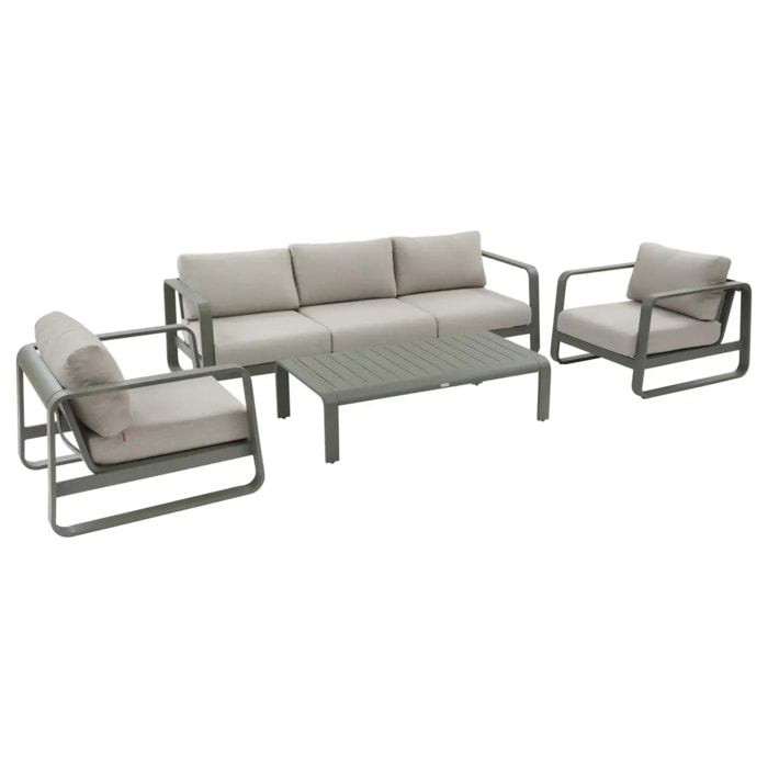 Salon de jardin Domilly 5 places vert laurier