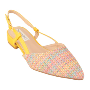 Ballerine slingback in tessuto multicolore