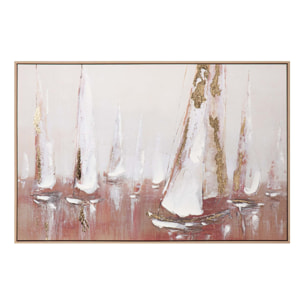 Cuadro Barcos 50% Pintado A Mano 123x4x83 Cm