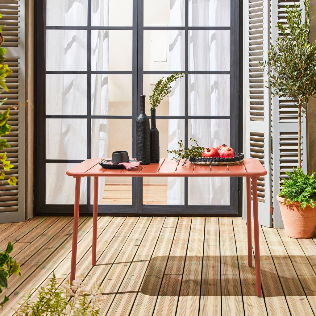 Table de jardin métal 4 places AMÉLIA