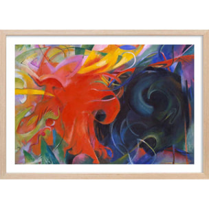 Poster Fighting forms- par Franz Marc Affiche + cadre en bois - Chêne