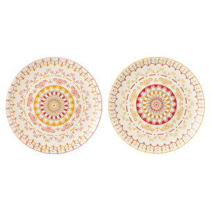 J-Line assiette Jam - porcelaine - mix - 2 pcs