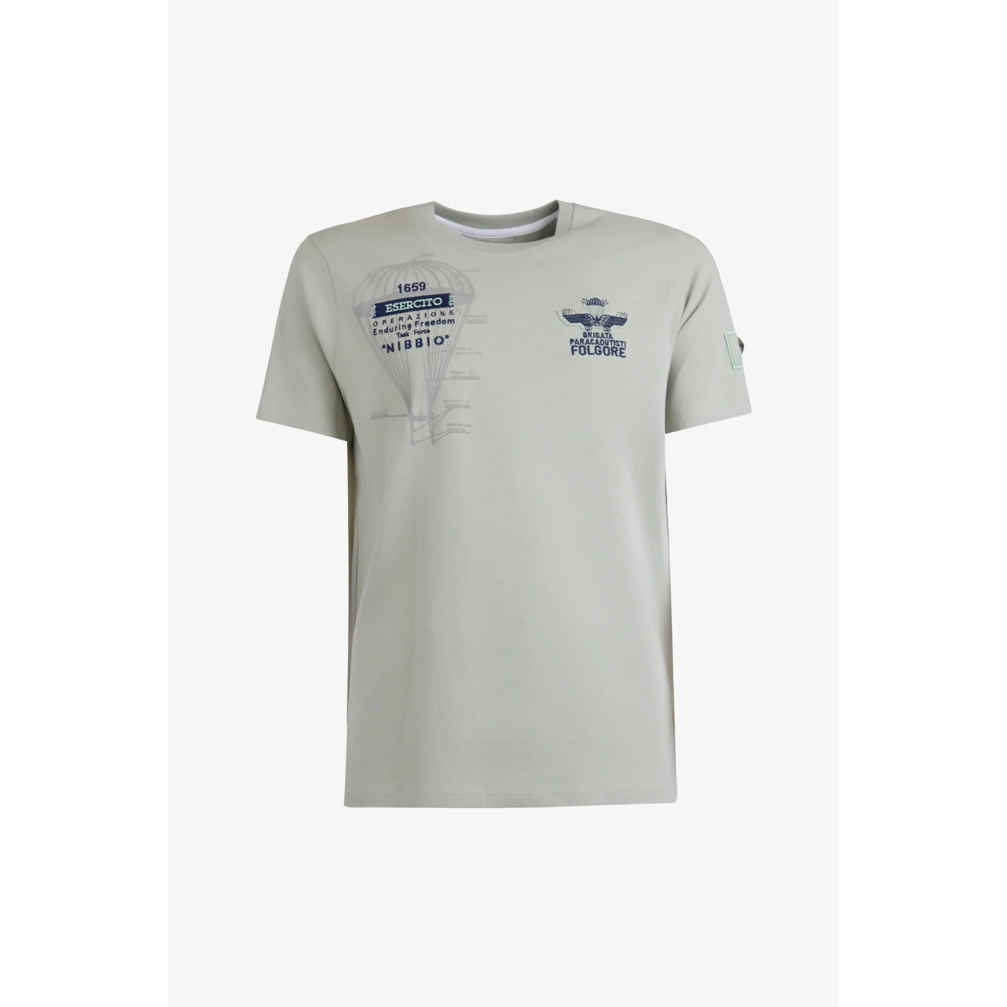 T-shirt Folgore a maniche corte verde uomo