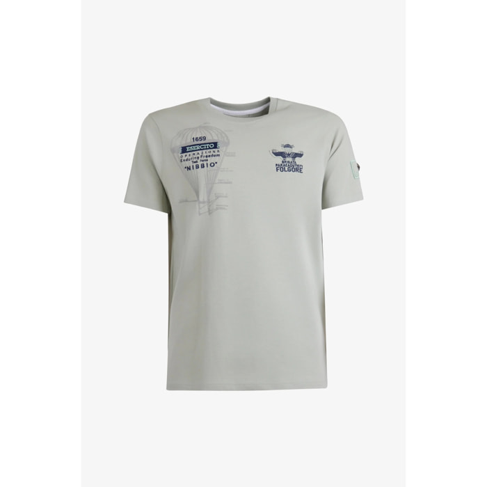 T-shirt Folgore a maniche corte verde uomo