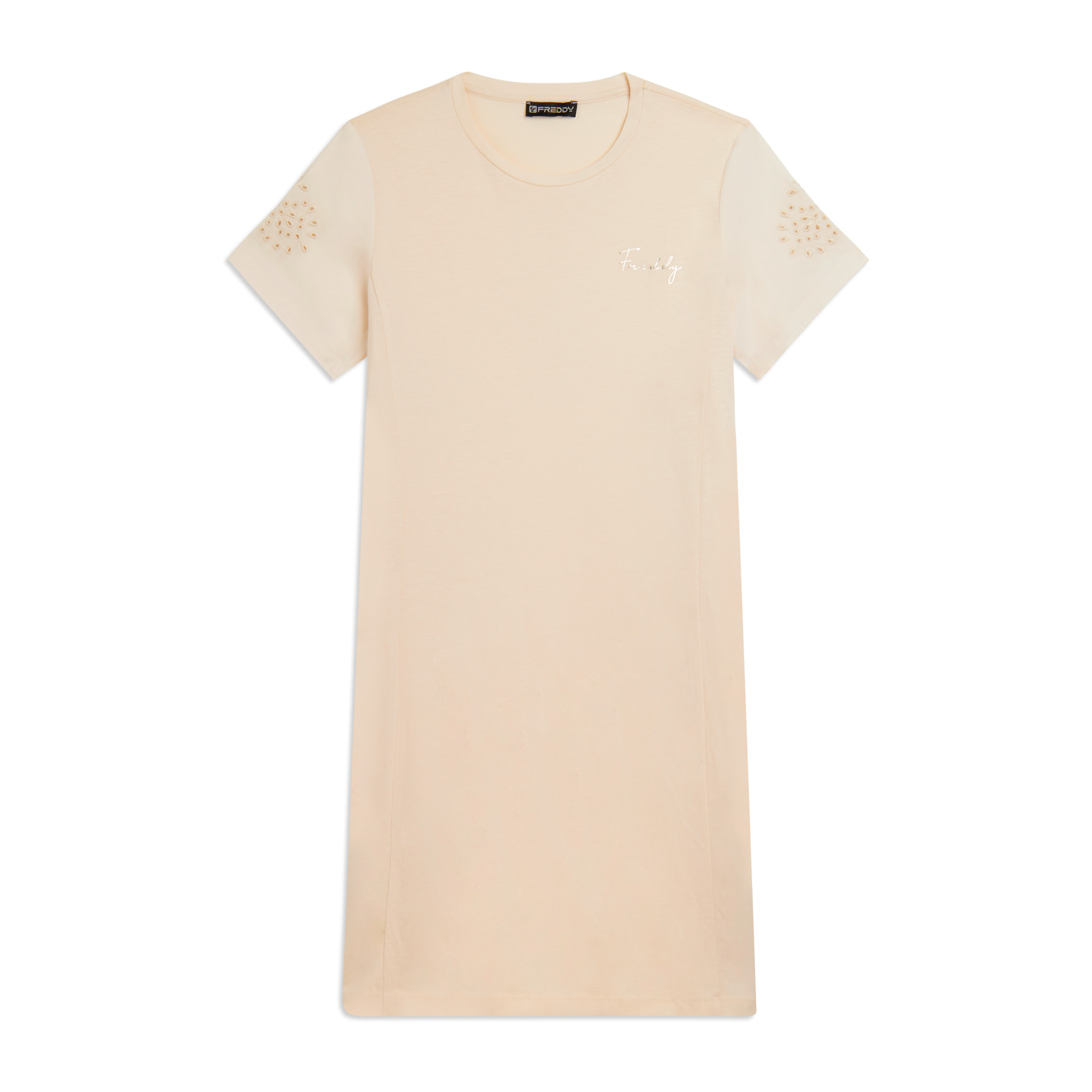 Abito con Ricamo Sangallo sulle Maniche