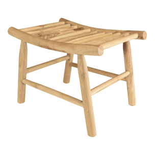 WILL - Tabouret en branches de teck naturel assise ajourée