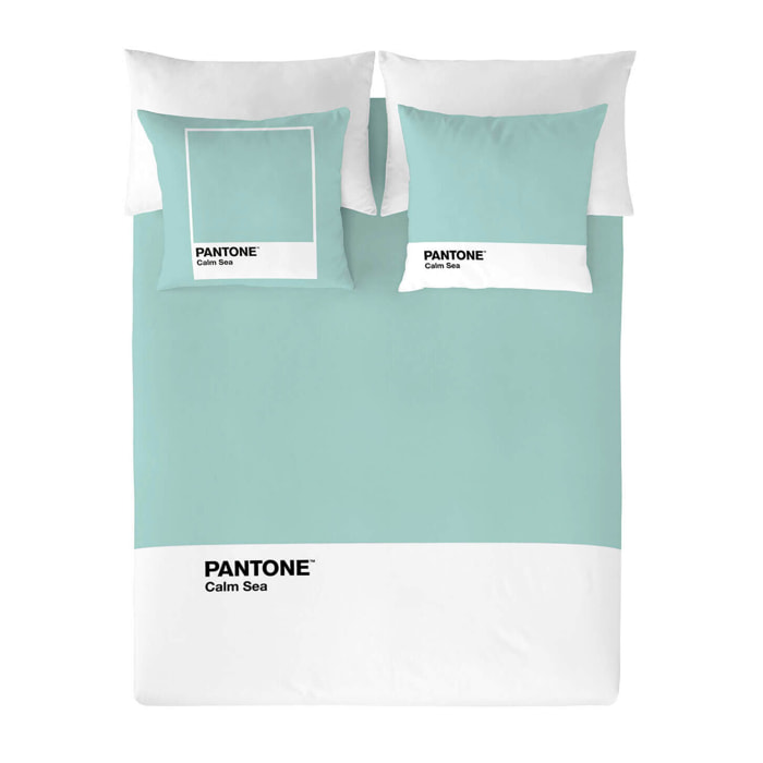 Pantone - Funda Nórdica Estampada - Cierre Solapa - 100% Algodón - Incluye 1/2 Fundas de Almohada - Melon Calm Sea