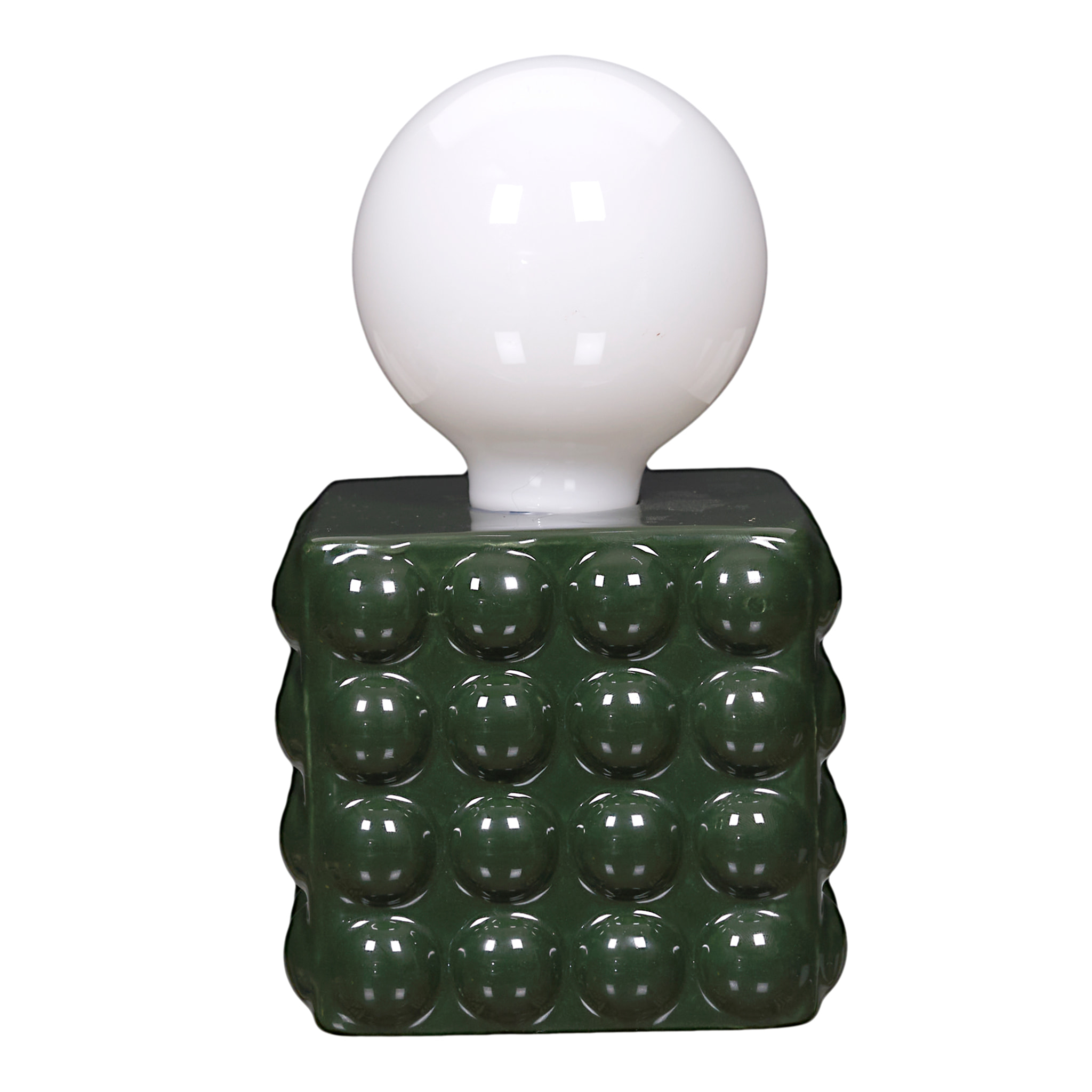 Lampe Ceramique Vert Foret A Piles