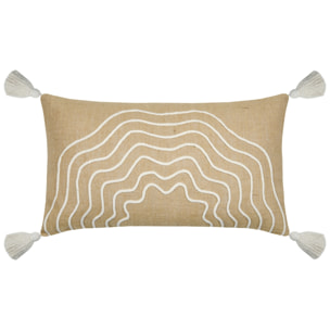 Coussin beige  rectangulaire avec relief - Beige
