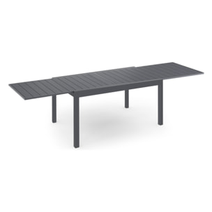 Table de jardin extensible en polywood gris anthracite 135-270cm