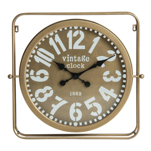 Reloj Pared Angon de hierro y vidrio en color oro 50,8x8,5x54 cm