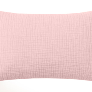 Paire de Taies d'oreiller gaze de coton lavé rose lotus