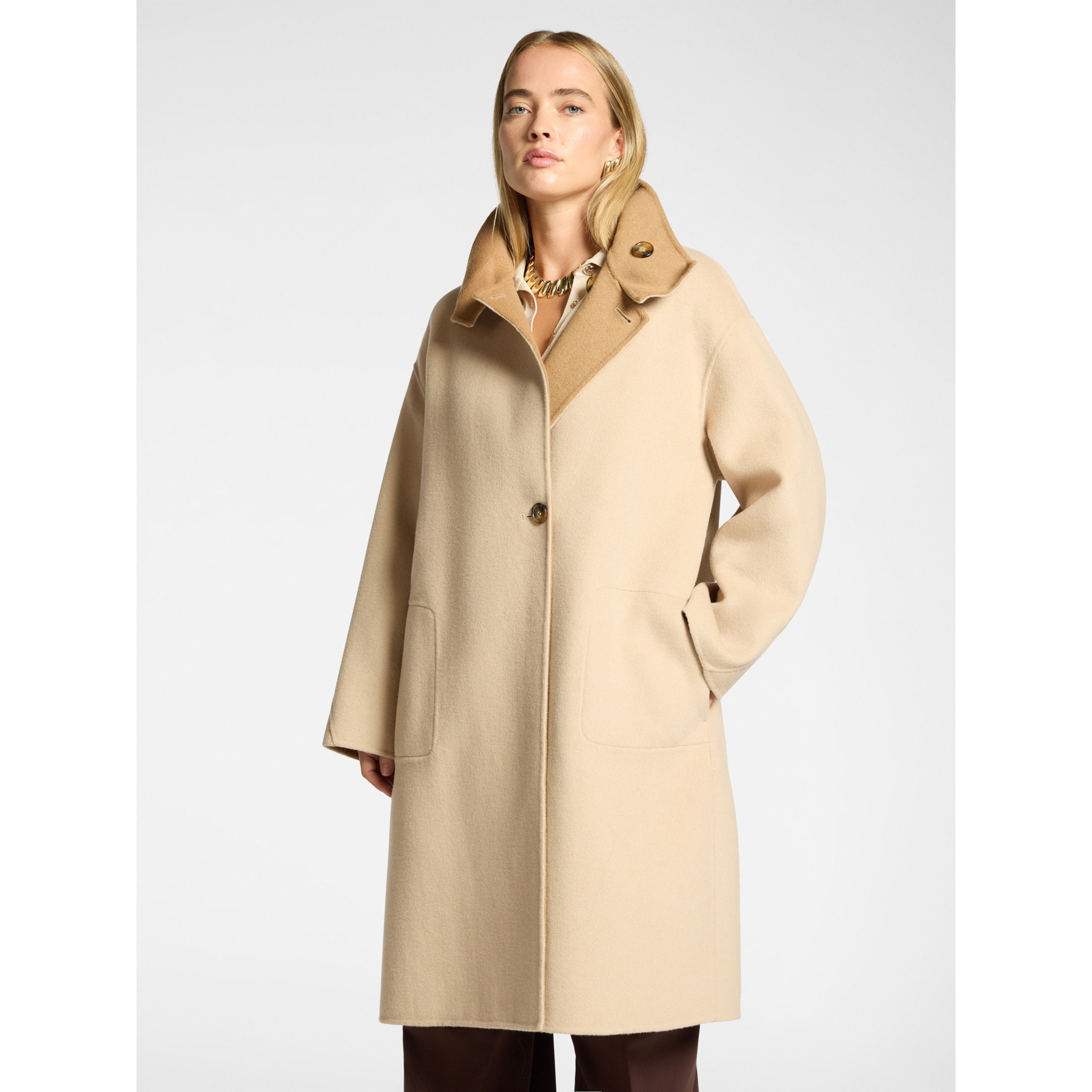 Elena Mirò - Cappotto in double misto lana - Beige