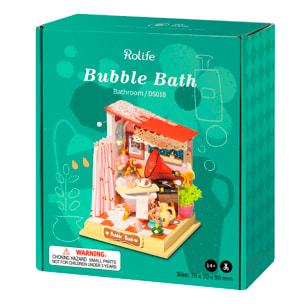 Baño de burbujas (Baño). Casa de muñecas maqueta de madera para pintar y montar. 59 piezas.