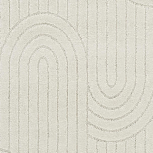 Tapis salon, motif géométrique en relief, poil ras, RAFI
