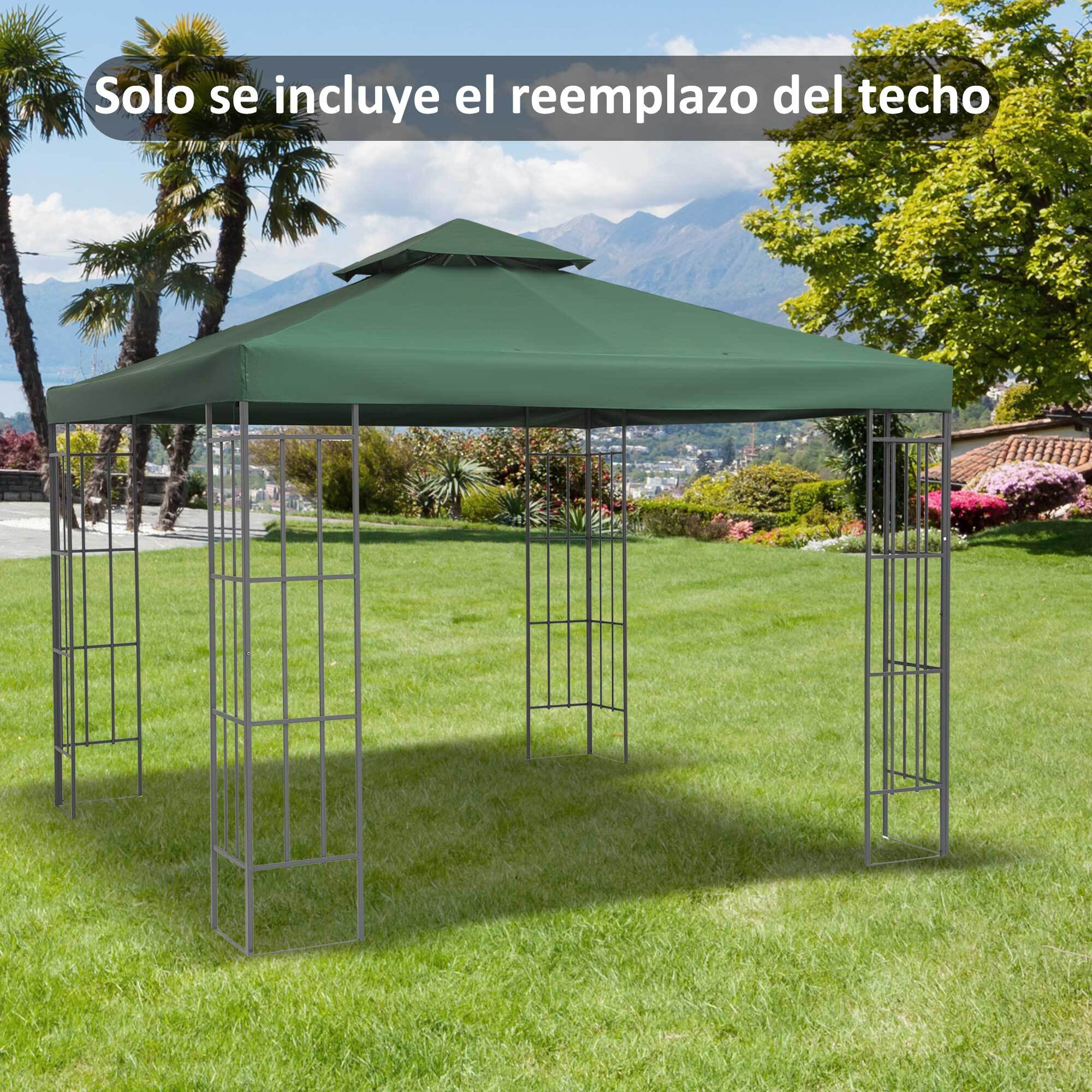 Techo Reemplazo para Carpa de Poliéster 3x3m Verde