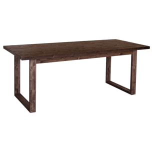 Mesa de comedor de madera maciza en tono nogal de varias medidas