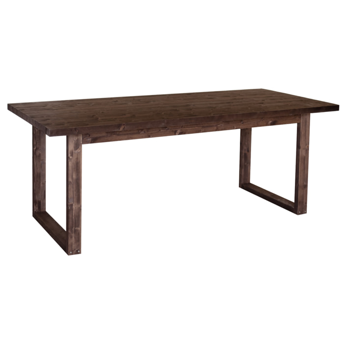 Mesa de comedor de madera maciza en tono nogal de varias medidas