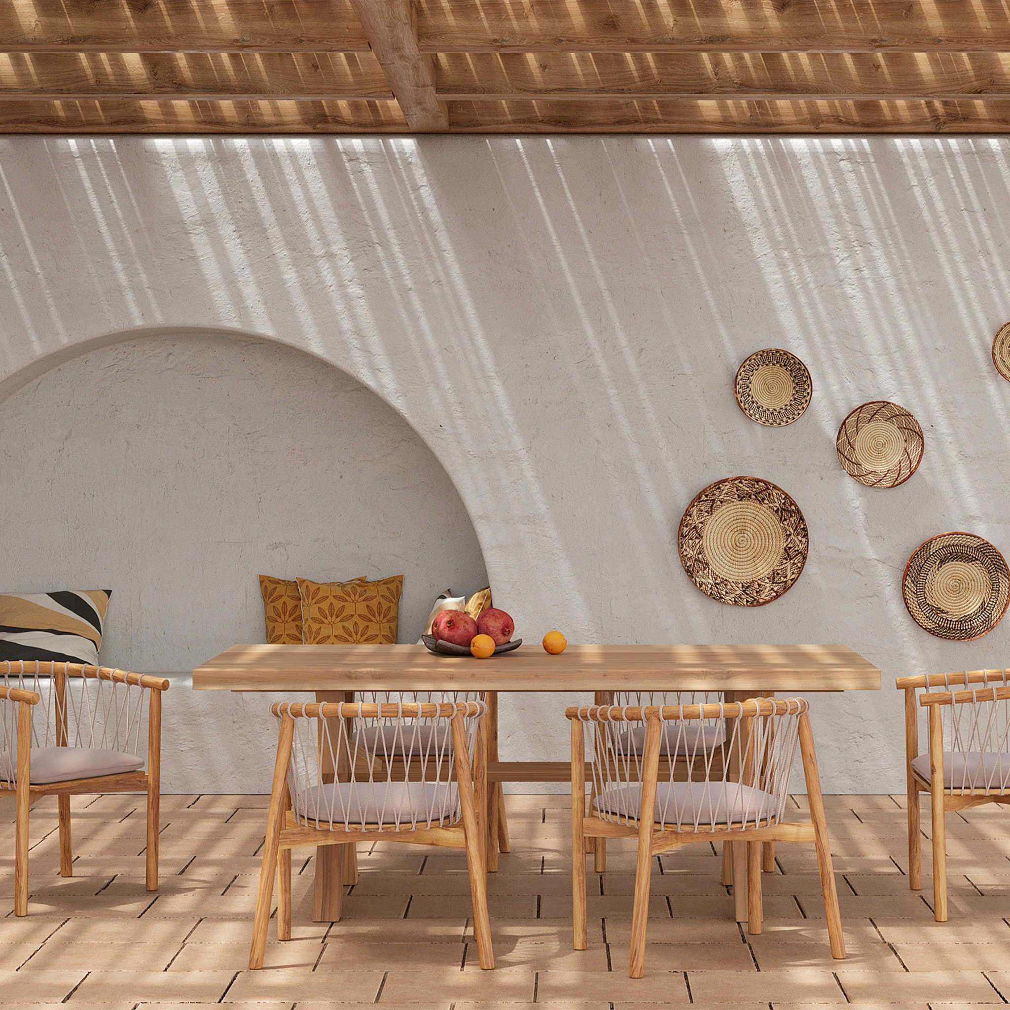 Table de jardin 200 cm en bois de teck massif - Suri