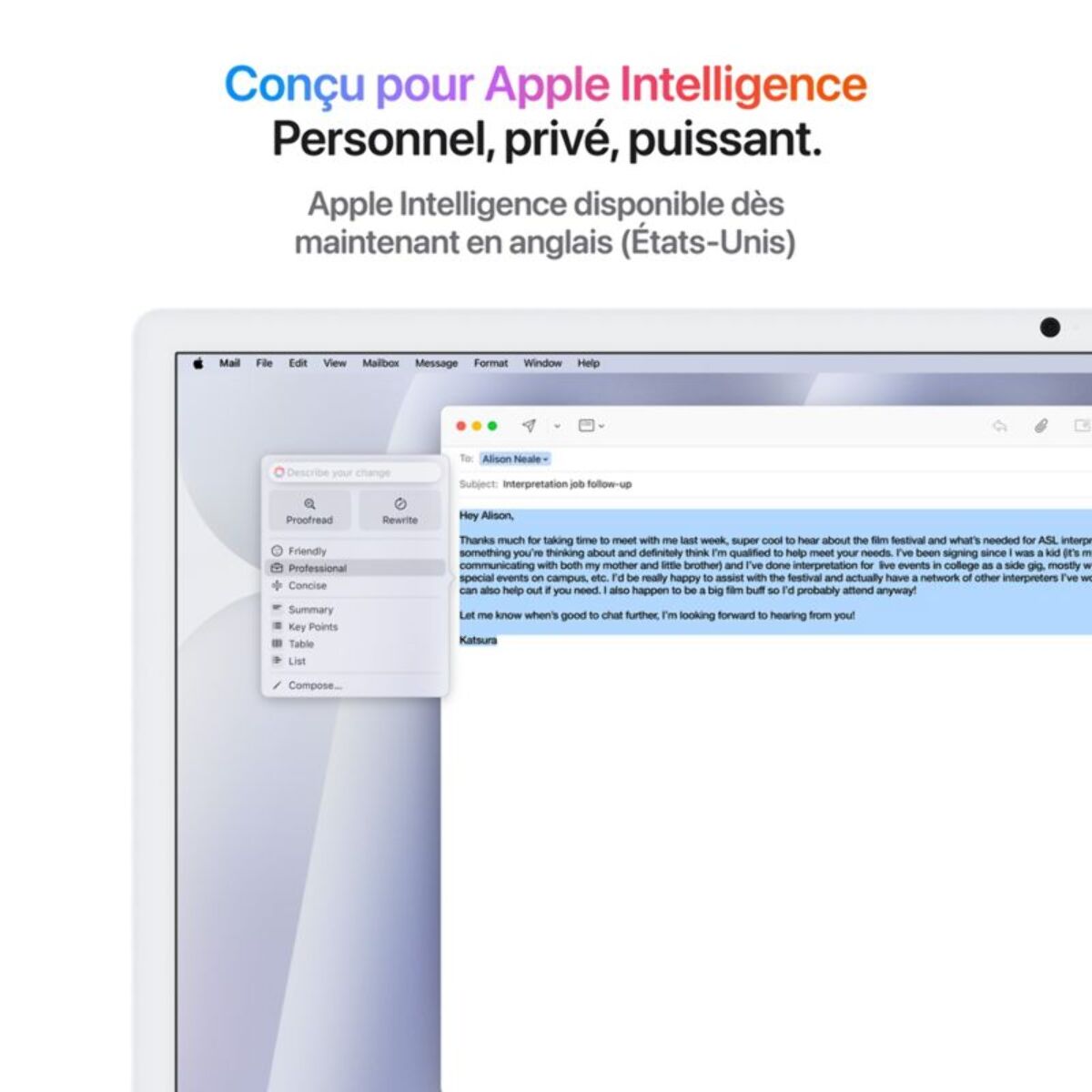 Unité centrale IMAC 24' Ecran Retina 4,5K puce M4 CPU 8 / GPU 8 coeurs Mémoire RAM 24Go 256Go SSD Argent