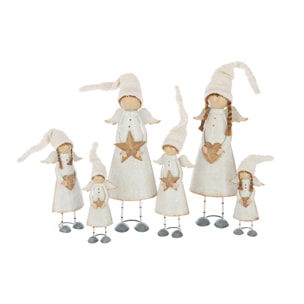 J-Line figurine Ange Cœur + Étoile - polyrésine - blanc - large - 2 pièces