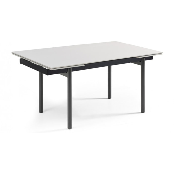 Table extensible en céramique blanc pure L160/240cm - 9 piètements - UNIK