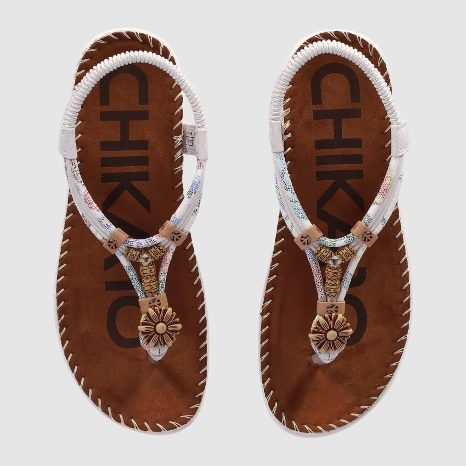 Sandalias - Blanco - Tacón: Bajo